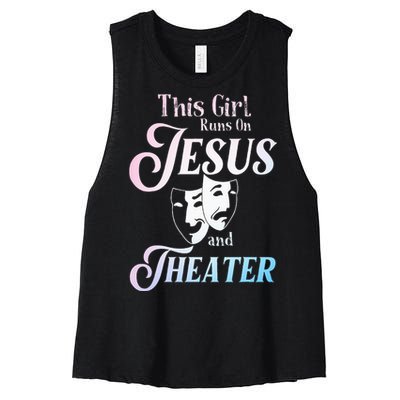 Cute Theatre Art For  Acting Musical Lover Women's Racerback Cropped Tank