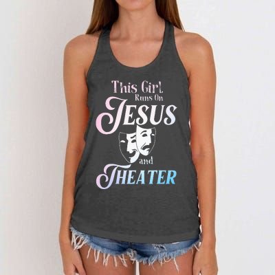 Cute Theatre Art For  Acting Musical Lover Women's Knotted Racerback Tank