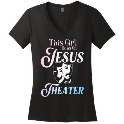 Cute Theatre Art For  Acting Musical Lover Women's V-Neck T-Shirt