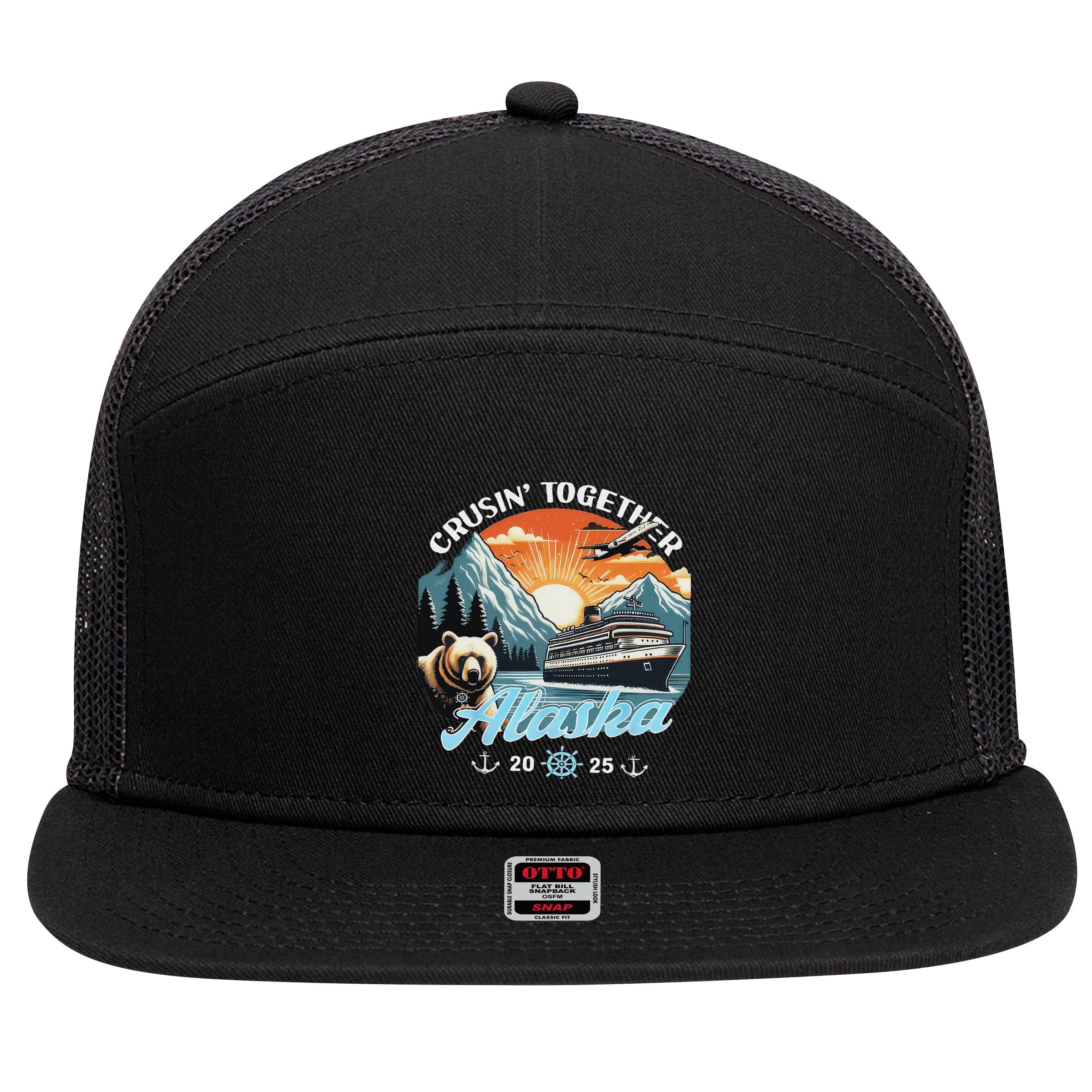 Cruisin Together Alaska 2025 Friend Family Alaska Cruise 7 Panel Mesh Trucker Snapback Hat