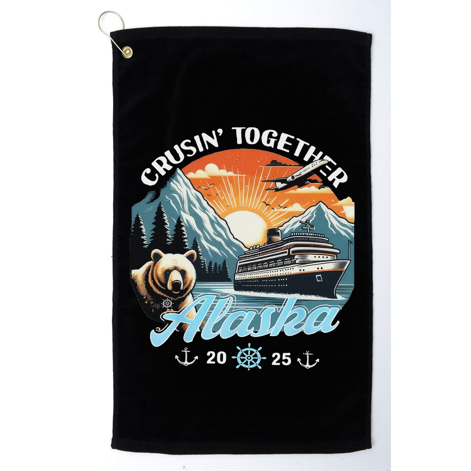 Cruisin Together Alaska 2025 Friend Family Alaska Cruise Golf Towel