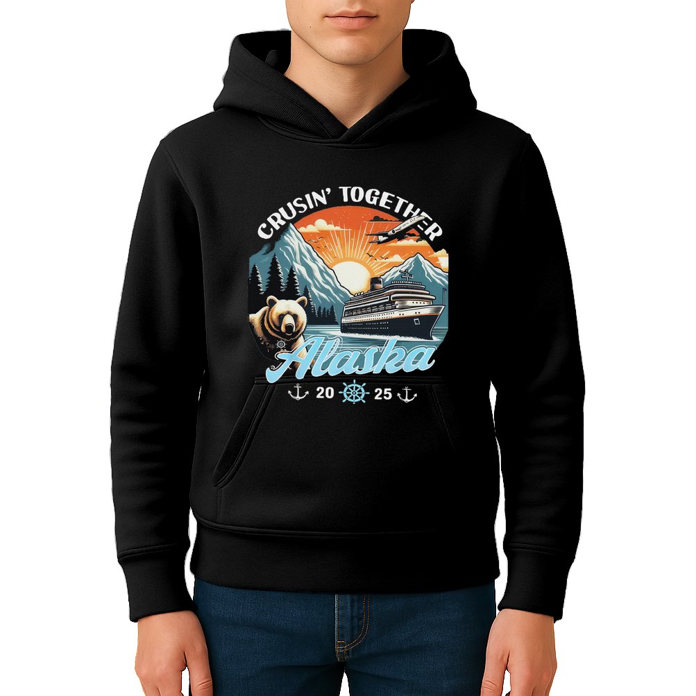 Cruisin Together Alaska 2025 Friend Family Alaska Cruise Kids Hoodie