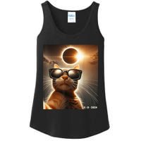 Cat Taking A Selfie With Solar 2024 Eclipse Wearing Glasses Ladies Essential Tank