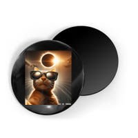 Cat Taking A Selfie With Solar 2024 Eclipse Wearing Glasses Magnet