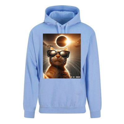 Cat Taking A Selfie With Solar 2024 Eclipse Wearing Glasses Unisex Surf Hoodie