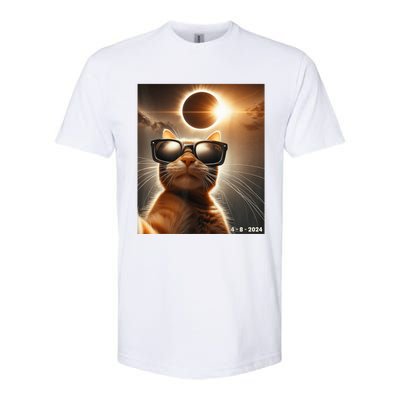 Cat Taking A Selfie With Solar 2024 Eclipse Wearing Glasses Softstyle® CVC T-Shirt