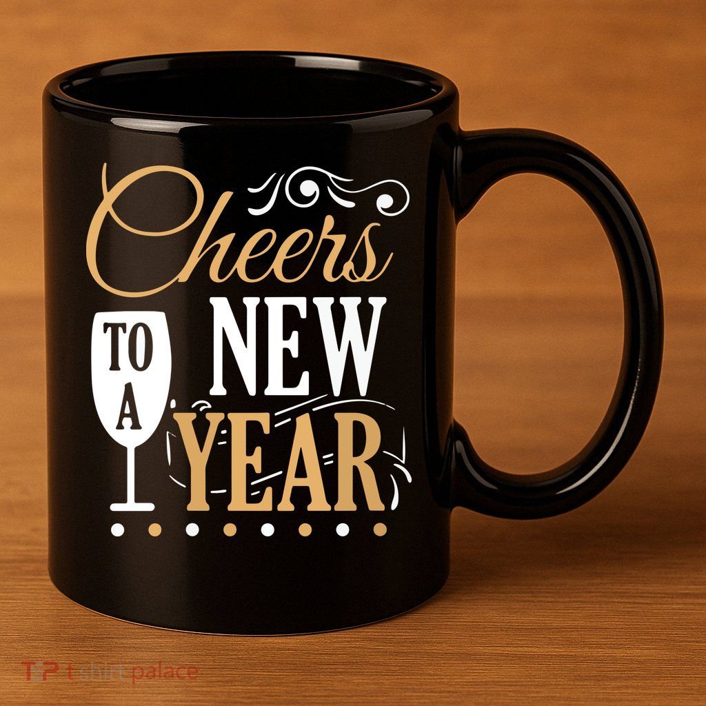 Cheers To A New Year 11oz C Handle Ceramic Mug