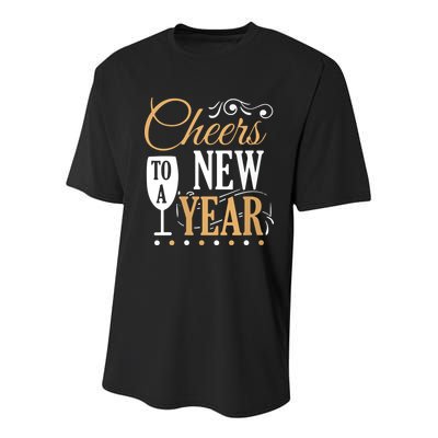 Cheers To A New Year Youth Performance Sprint T-Shirt