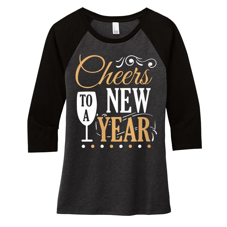 Cheers To A New Year Women's Tri-Blend 3/4-Sleeve Raglan Shirt