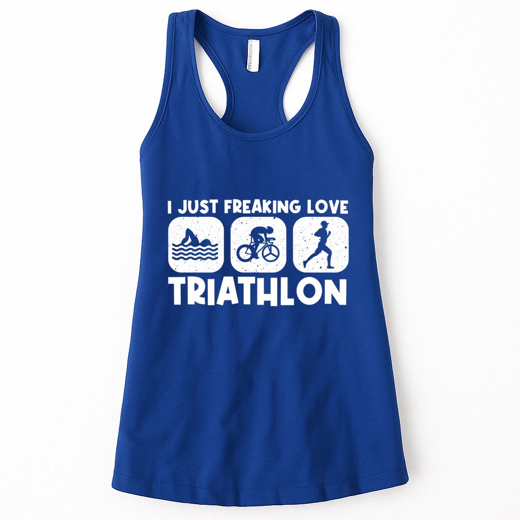 Cool Triathlon Art Triathlete Sport Triathlon Cute Gift Womens Tank Top