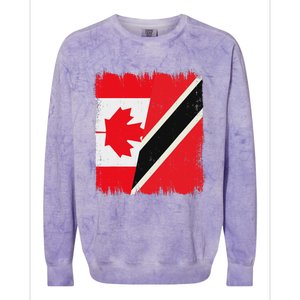 Canada Trinidad And Tobago Flag Canadian Trinidadian Roots Colorblast Crewneck Sweatshirt