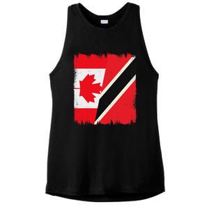 Canada Trinidad And Tobago Flag Canadian Trinidadian Roots Ladies PosiCharge Tri-Blend Wicking Tank