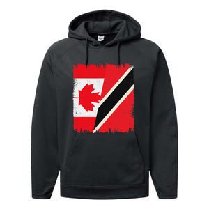 Canada Trinidad And Tobago Flag Canadian Trinidadian Roots Performance Fleece Hoodie