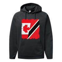 Canada Trinidad And Tobago Flag Canadian Trinidadian Roots Performance Fleece Hoodie