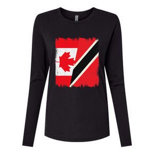 Canada Trinidad And Tobago Flag Canadian Trinidadian Roots Womens Cotton Relaxed Long Sleeve T-Shirt