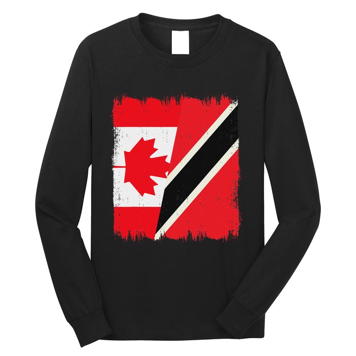 Canada Trinidad And Tobago Flag Canadian Trinidadian Roots Long Sleeve Shirt