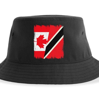 Canada Trinidad And Tobago Flag Canadian Trinidadian Roots Sustainable Bucket Hat