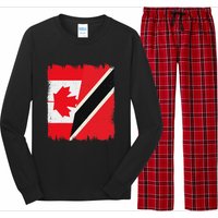 Canada Trinidad And Tobago Flag Canadian Trinidadian Roots Long Sleeve Pajama Set