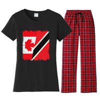 Canada Trinidad And Tobago Flag Canadian Trinidadian Roots Women's Flannel Pajama Set