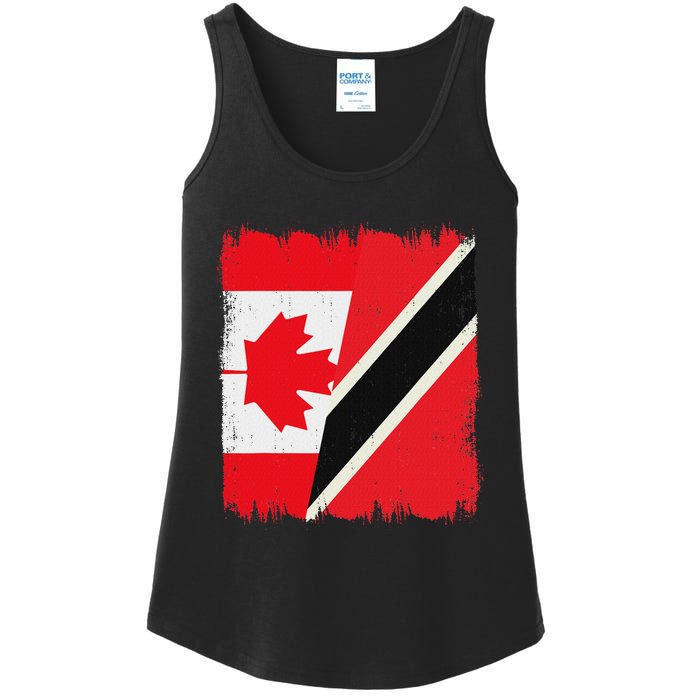 Canada Trinidad And Tobago Flag Canadian Trinidadian Roots Ladies Essential Tank