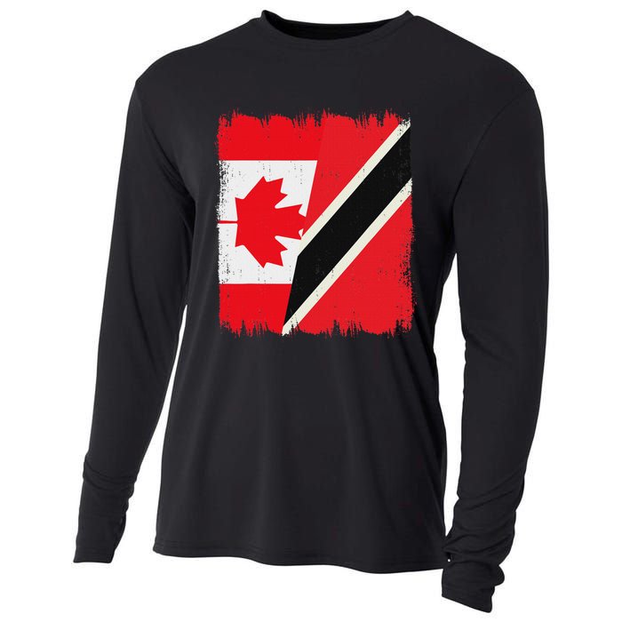 Canada Trinidad And Tobago Flag Canadian Trinidadian Roots Cooling Performance Long Sleeve Crew