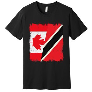 Canada Trinidad And Tobago Flag Canadian Trinidadian Roots Premium T-Shirt