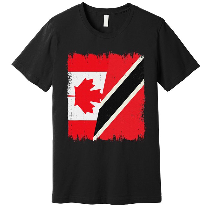 Canada Trinidad And Tobago Flag Canadian Trinidadian Roots Premium T-Shirt