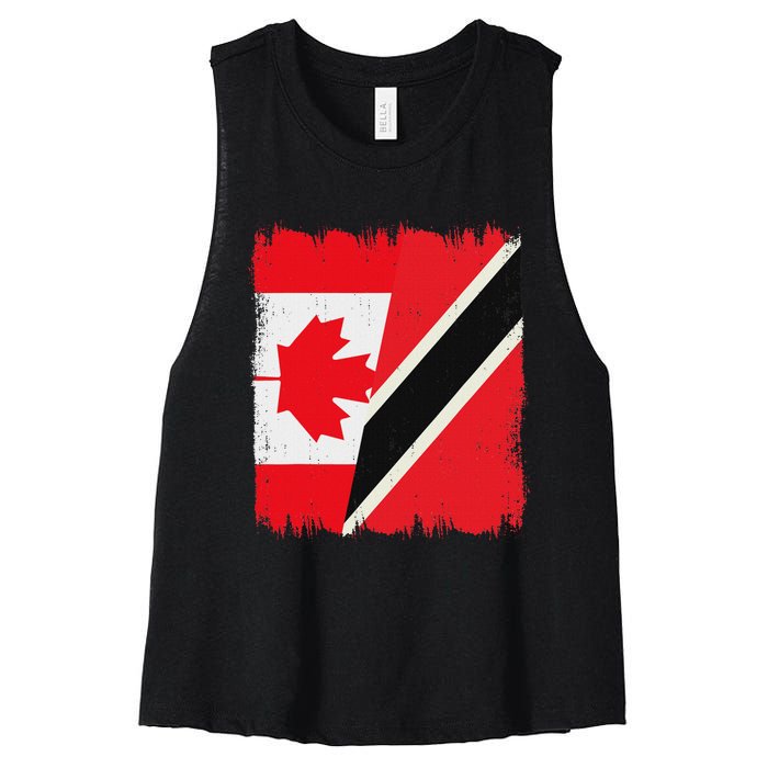 Canada Trinidad And Tobago Flag Canadian Trinidadian Roots Women's Racerback Cropped Tank