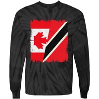 Canada Trinidad And Tobago Flag Canadian Trinidadian Roots Tie-Dye Long Sleeve Shirt