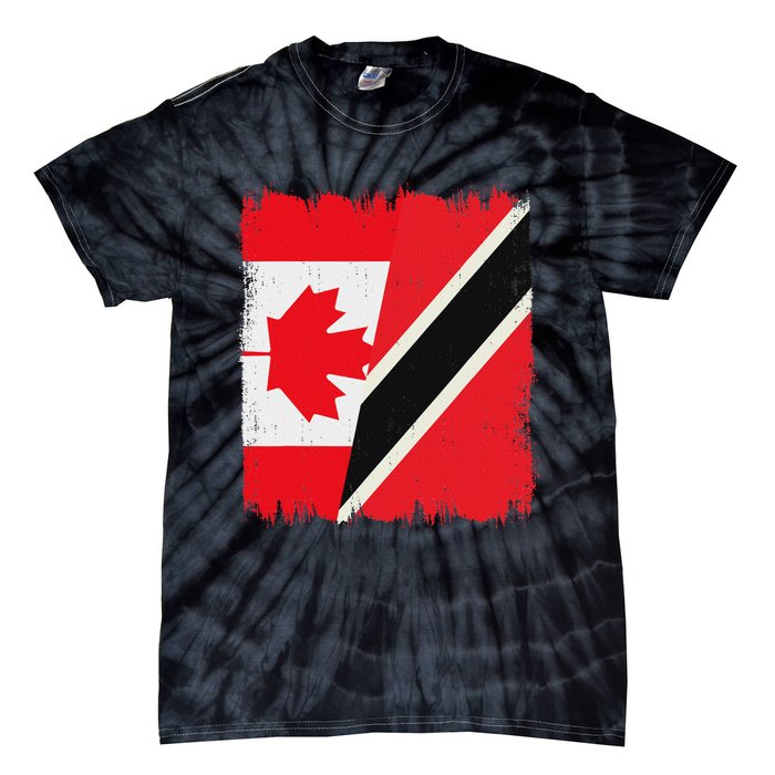 Canada Trinidad And Tobago Flag Canadian Trinidadian Roots Tie-Dye T-Shirt