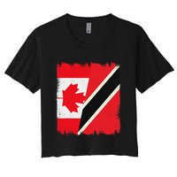 Canada Trinidad And Tobago Flag Canadian Trinidadian Roots Women's Crop Top Tee