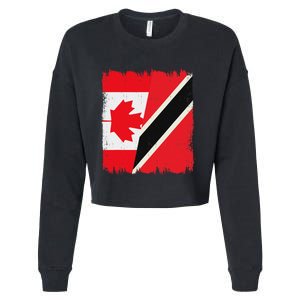 Canada Trinidad And Tobago Flag Canadian Trinidadian Roots Cropped Pullover Crew