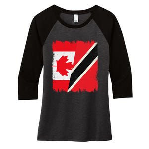 Canada Trinidad And Tobago Flag Canadian Trinidadian Roots Women's Tri-Blend 3/4-Sleeve Raglan Shirt