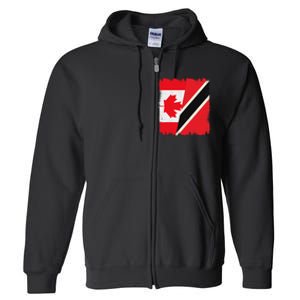 Canada Trinidad And Tobago Flag Canadian Trinidadian Roots Full Zip Hoodie