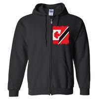 Canada Trinidad And Tobago Flag Canadian Trinidadian Roots Full Zip Hoodie