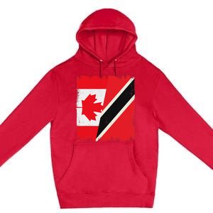 Canada Trinidad And Tobago Flag Canadian Trinidadian Roots Premium Pullover Hoodie