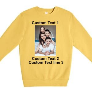 Custom Text Add Photo Picture Personalize Premium Crewneck Sweatshirt