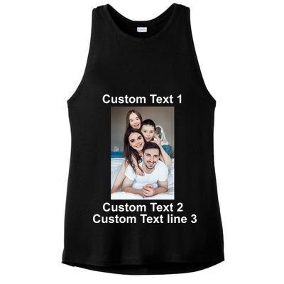 Custom Text Add Photo Picture Personalize Ladies PosiCharge Tri-Blend Wicking Tank