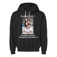 Custom Text Add Photo Picture Personalize Garment-Dyed Fleece Hoodie