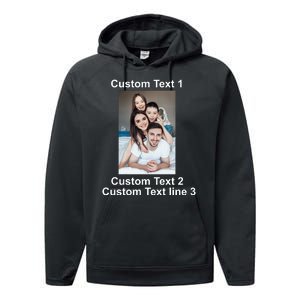 Custom Text Add Photo Picture Personalize Performance Fleece Hoodie