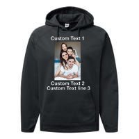 Custom Text Add Photo Picture Personalize Performance Fleece Hoodie