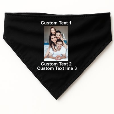 Custom Text Add Photo Picture Personalize USA-Made Doggie Bandana
