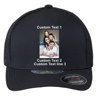 Custom Text Add Photo Picture Personalize Flexfit Unipanel Trucker Cap