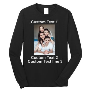 Custom Text Add Photo Picture Personalize Long Sleeve Shirt