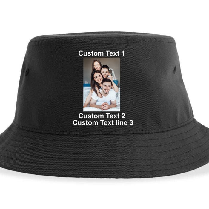 Custom Text Add Photo Picture Personalize Sustainable Bucket Hat