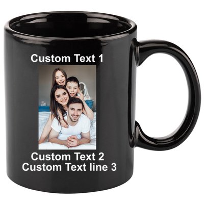 Custom Text Add Photo Picture Personalize 11oz C Handle Ceramic Mug