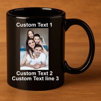 Custom Text Add Photo Picture Personalize 11oz C Handle Ceramic Mug