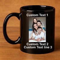 Custom Text Add Photo Picture Personalize 11oz C Handle Ceramic Mug