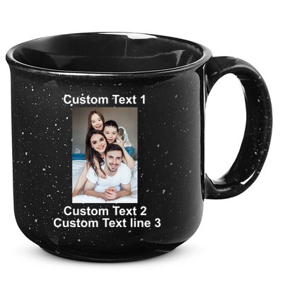 Custom Text Add Photo Picture Personalize 15oz Campfire Ceramic Mug
