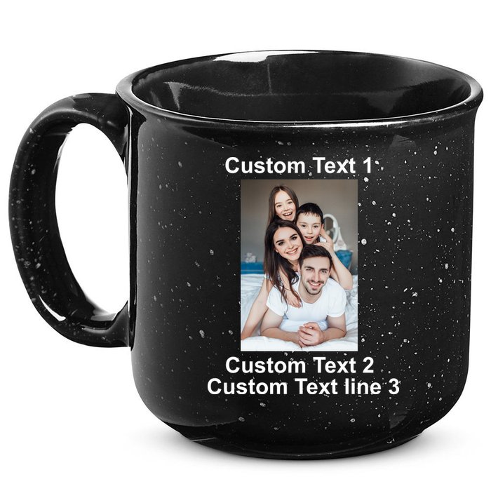 Custom Text Add Photo Picture Personalize 15oz Campfire Ceramic Mug